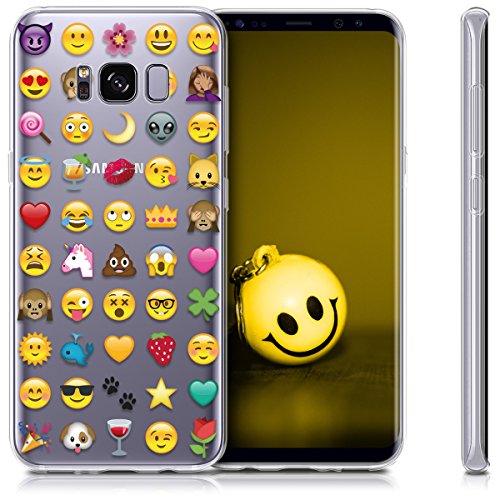 kwmobile Hülle für Samsung Galaxy S8 – TPU Silikon Backcover Case Handy Schutzhülle – Cover klar Emoji Design Mehrfarbig Transparent - 8