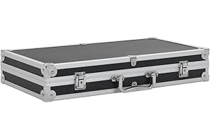 vidaXL Mallette pour Arme à Feu Malette Pistolet Malette Arme de Poing Valise à Pistolet Coffre à Pistolet Malette de Rangement Aluminium ABS Noir