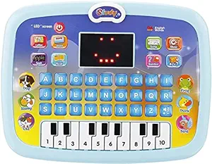 NIYANETAIL Kids Educational Computer pad Piano Display Led Screen, Music and Buttons, Educational Laptop Learner Babys Boys and Girls Players 26 English Words (Multicolor)