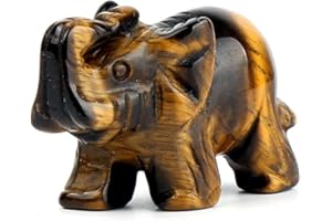 Ouubuuy Pierre Precieuses Naturelle Lithotherapie Pierre de Guérison Mineraux Collection Reiki Accessoires-Main Sculptée Elephant