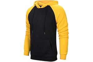 MANLUODANNI Men's Pullover Hoodies Hooded Sweatshirt Patchwork Top Casual Hoody with Kanga Pocket
