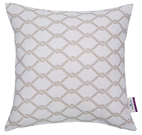 Tom Tailor 564428 T-Rope Kissenhülle, Baumwolle, beige / weiß, 40 x 40 cm