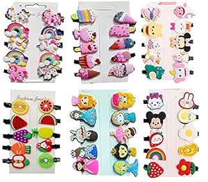 KGR Splash Korean Hair Festivities Cute Unicorn, Mermaid, Fruits, Cartoons 10pcs Bow Hairpin Clips for Baby Girls Hair Accessories (Random Color/Design) Pack Of 10Pcs