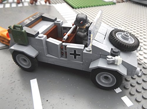 ✠ Bausteine VW Kübelwagen Typ 82 inkl. Modbrix custom Minifiguren Wehrmacht Soldaten – Cobi Upgrade 2187 ✠ - 2