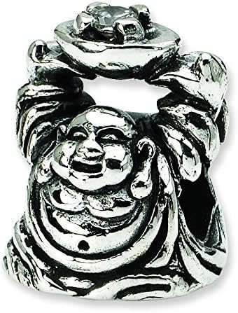 Sterling Silver Reflections SimStars Cubic Zirconia Buddha Bead Charm