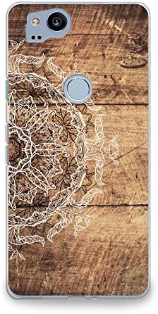 CasesByLorraine Google Pixel 2 Case, Wood Print Mandala Floral Henna Pattern Case Flexible TPU Soft Gel Protective Phone Cover for Google Pixel 2 (2017) (S04)