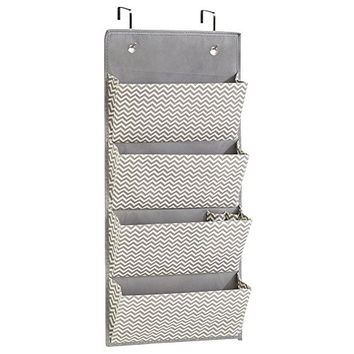 InterDesign 02643EU Aldo Schrank-Organizer aus Stoff zur Wandmontage oder Hängen über die Tür für Handtaschen, Spielzeug, grau/cream, 33.02 x 72.39 x 1.5 cm - 6