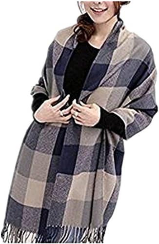 Women's Fashion Long Shawl Scarf - Big Grid Autumn Winter Warm Lattice Large Blanket Scarf (Color 4)
