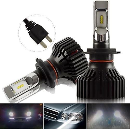 H7 LED Car Headlight Bulbs Kit - Kashine T8 H7 8000LM ZES Chip Car LED Headlight Conversion Kit Bulbs White High Low Beam Super Bright 6500K 1 Year Warranty Replace for Halogen Lights or HID Bulbs