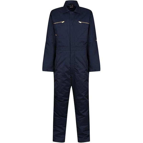 Men's Navy Polycotton Work Coveralls - Boilersuit For Mechanics, Warehouse, Garage