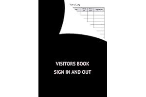 Visitors Book Sign In and Out: A4 Size, Visitor Log Book Register for Business | Health & Safety Compliance, Black & White