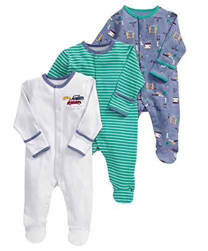 Mamas and Papas Baby-Boys 3 Pack All-in-One London City Bodysuit, Multicolour, 9-12 Months