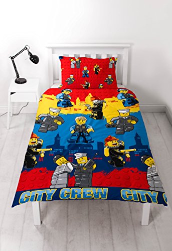 LEGO City "Helden Single Bettwäsche Set – Wiederholen Muster Design
