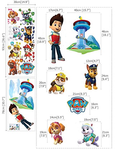 Paw Patrol Wandtattoo ? 3D Schlafzimmer Jungen Mädchen Große Kinder - 4