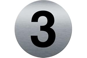 AUA SIGNALETIQUE - Plaque de porte Aluminium brossé imprimé AluSign Ø 85 mm - épaisseur. 3 mm - Double Face adhésif au dos (3)