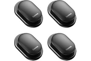 Wakauto 4 Stück Klebehaken Wandschlüssel Haken Versteckte Auto Armaturenbrett Hakenhalter für Gesicht Mund Abdeckung Kleiderbügel Handy Fingerring Ständer Schwarz