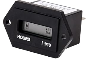 HonorMeet Digitaler DC-Stundenzähler, anwendbar auf 12V 24V 36V 48V 72V 90V, Gesamtstundenprotokollierung,Datenspeicherung für Gartentraktor,Generator,Go-Kart,Motorrad, Schneemobil.(Diamond-DC)