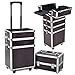 Popamazing Professional Large 4 in 1 Hairdressing Makeup Vanity Case Beauty Cosmetics Trolley (Purple Crocodile)