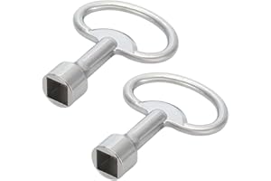 Moguri® 2 Stück Vierkantschlüssel, Vierkantschlüsselhahn 8 mm, Entlüftungsschlüssel Heizungsschlüssel Heizungsentlüftungsschlüssel für Gas-Wasserzähler-Box Silber