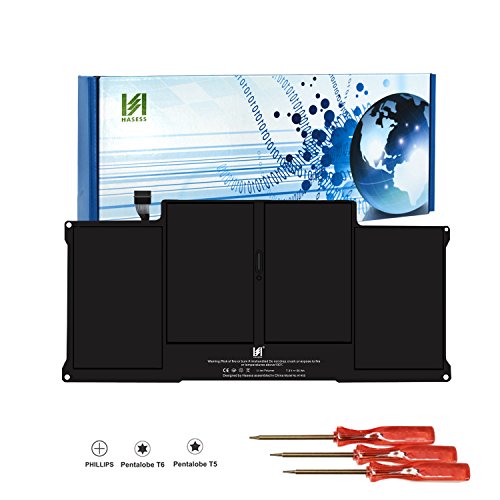 HASESS Neue Laptop Batterie Notebook Akku für Apple Macbook Air 13" Zoll Laptop A1369(Mitte 2011 & 2010-Version) A1377 A1405 A1496 passt 020-7379-A 020-8143-A 020-8145-A 020-8145-01 020-6955-A 020-6955-01 661-6055 Li-Polymer Akku 7200mAh/53Wh mit 18 Monate Garantie