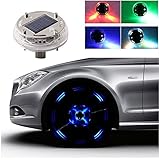 SHiZAK 12 LEDs Solar Flash Wheel Light 4 Modes Color for Car Vehicle Auto Decora