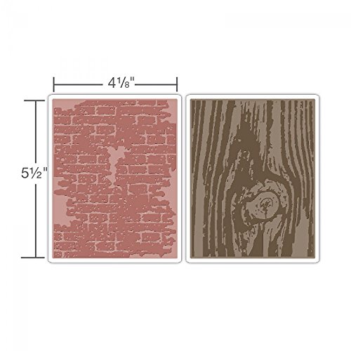 Sizzix 18723802 – Embossing Folders TH Bricked und Woodgrain - 2