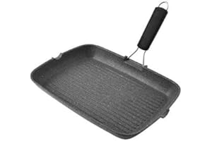 H&h bistecchiera rettangolare stone induction in alluminio