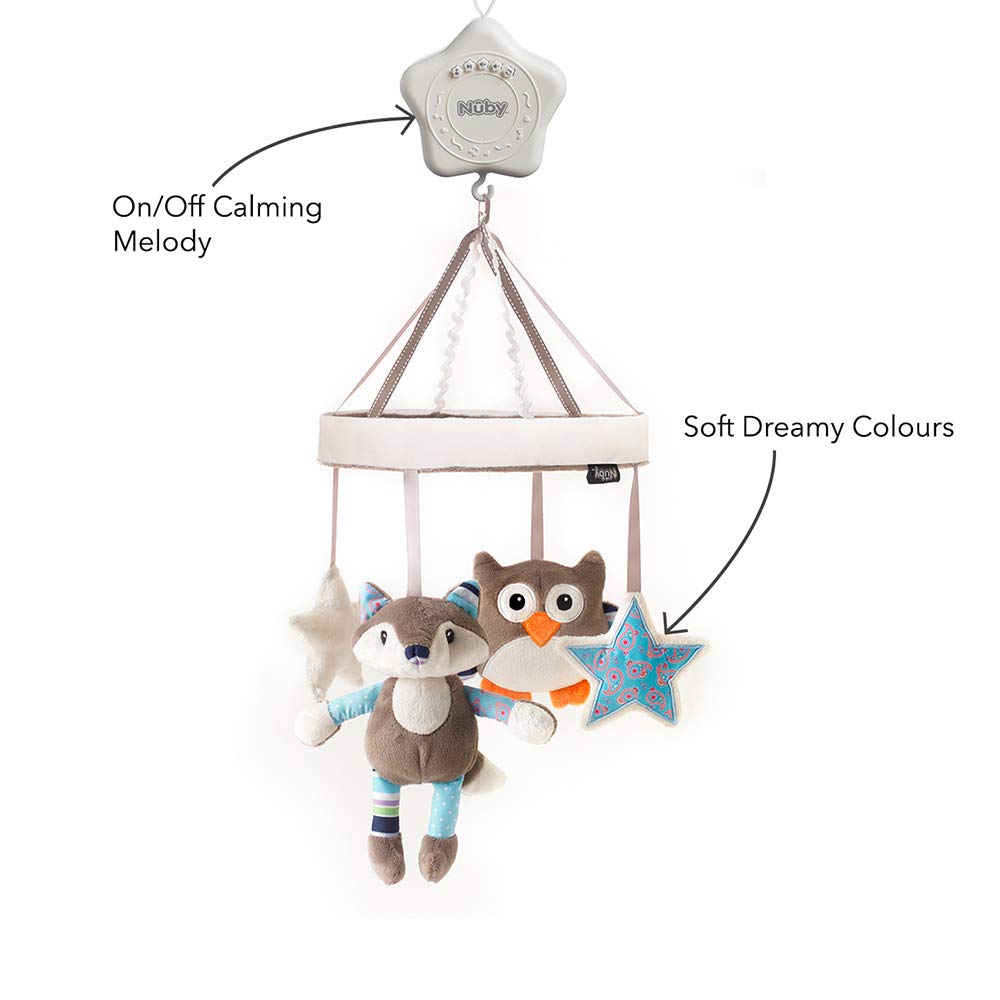 nuby little fox cot mobile