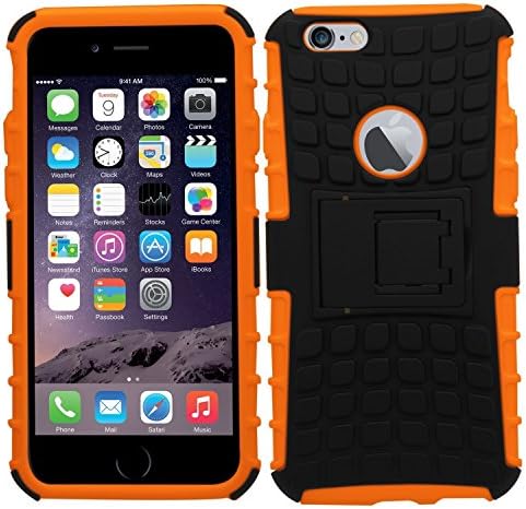 iPhone 6 / 6S Case, TERF Apple iPhone 6 / 6S Cover Impact Resistant Rugged Armour Dual Layer Hybrid Hard Back Shockproof Protection For The Harshest of conditions [ Kickstand For Outdoor Use ] For iPhone 6 / 6S [4.7 inch] - Orange
