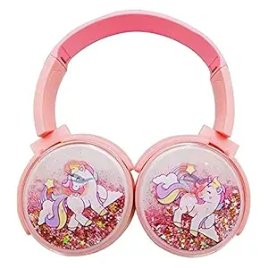 BANCROFT Girls Unicorn Wireless Bluetooth Headphones Adjustable Over Ear Padded Cushions Headphones with Built-in HD Mic & TF Card Reader 5.0 Chip