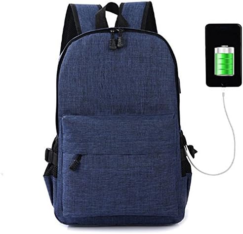 TOPSTORE01 School Rucksacks 15.6 Inch Backpacks With USB Charging Port Anti Theft Bags for Men Women Travel/College/Hiking/Business/Climbing (Navy)