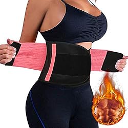 Bearbro Femme Ceintures de Sudation，Serre Taille Corset Sculptant Cincher réglable Belt Body Shaper ，Prévenir De Blessure Et Soulager La Douleurpour pour Sport (Rose)