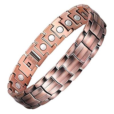 Jeracol Magnetic Bracelet Pure Copper Magnetic Bracelets For Arthritis Pain Relief With Strong Magnets Wristband Adjustable Magnetic Therapy Bracelet With Remove Tool & Gift Box.