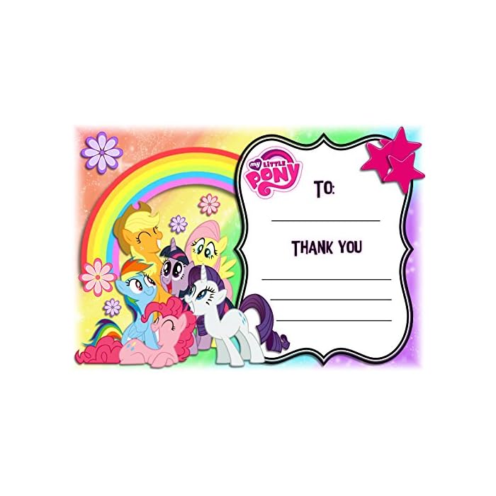 Buy My Little Pony Thank You For Coming Party Cards Rainbow Frame Buy My Little Pony Thank You For Coming Party Cards Rainbow Frame