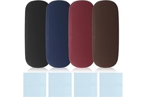 HEXINYIGJLY Ensemble de 4 x étuis à lunettes rigides pour hommes et femmes, étui portable pour lunettes, boîte pour lunettes et lunettes de lecture, avec 4 chiffons pour nettoyer les verres