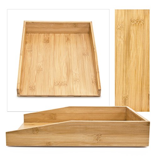 Relaxdays Briefablage aus natürlichem Bambus HxBxT: ca. 6 x 25 x 34 cm Dokumentenablage für A4 geeignet als Papierablage und Schreibtischorganizer für Briefe und Unterlagen Schreibtischablage, natur - 3