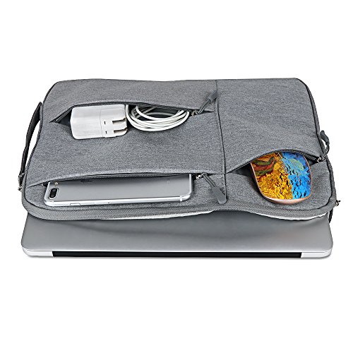 iCasso Schützend Weich Handtasche Tragetasche Notebooktasche Laptop sleeve Einfachen Stil Hülle für Laptop / Dell / Surface / MacBook, Notebook und Tablet / Lenovo / Samsung (11-13.3 Zoll,Hellgrau) - 4