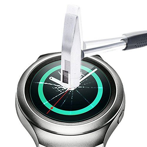 Samsung Gear S2 – SET 3X – Film Panzerglas Glas Schutzglas Hartglas für smartwatch Samsung Gear S2 – 2,5D 9H Panzerfolie Schutz Folie Tempered Glass Touch Display + 1 trockenen Tuch + 1 feuchtes Tuch + Kunststoffverpackungen - 4