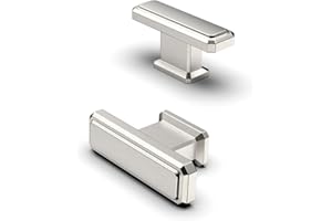 FURNIWARE 10 pezzi Pomelli per mobili in nichel spazzolato, argento T Maniglie per armadi, maniglie da cucina vintage, manopola per cassetti in lega di zinco, maniglie per cassetti, maniglie per