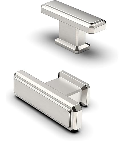 20 Pomelli A T In Acciaio Inox – Finitura Argento Spazzolato, Per Cassetti E Armadi, Foro Singolo, Con Viti