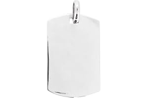 Treasure Bay Classic Men's 925 Silver ID Tag Pendant, Dog Tag Army Pendant for Men