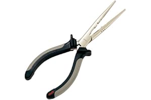 Rapala - Alicates de Pesca Fisherman’s Pliers - Material de Pesca de Acero al Carbono Acabado Niquelado - Artículo de Pesca con Mango Co-Moldeado - Muelle de Doble Hoja - 16cm - Gris/Negro