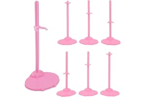 BieFuSin Soporte de Muñecas Expositores para Figura de Acción Barbie Dolls,Soporte de Exhibición de Muñecas, Soporte de Plástico Transparente para Muñecas de 11 a 13 Pulgadas (Rosa)