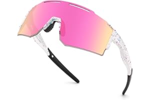 ‎OULIQI OULIQI Fahrradbrille Sonnenbrille,Sportbrillen Herren Damen UV400 Sportbrille Schnelle Brille mit 1 oder 3 Wechselgläser für OutdoorSportarten Fischen Radfahren Laufen
