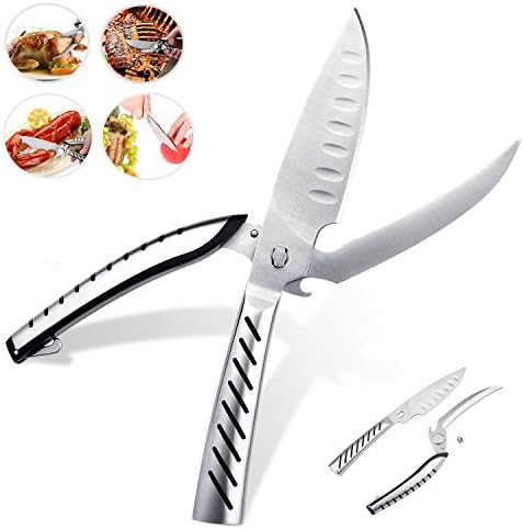 Miusikit Multi-Function Kitchen Scissors, Heavy Duty Kitchen Shears with Safety Lock and Hang Hole for Poultry, Fish, Chicken, Beef, BBQ, Vegetable
