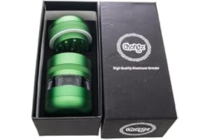 Vastu Mylar Bag Made for Chongz 7 Part Grinder, 55mm Pod, Premium Grade Quality Aluminium, Screen Chamber, Stainless Mesh, Glass Jar Body for Tobacco Spice Herbs (Green)