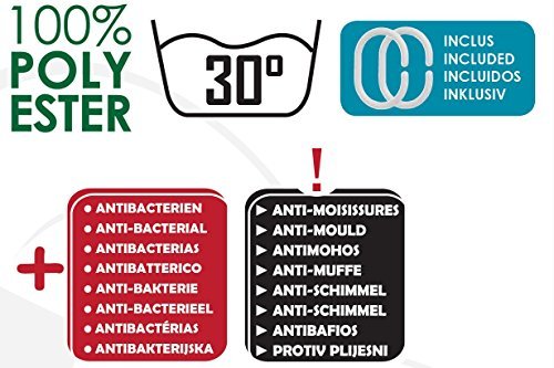 Anti-Schimmel Duschvorhang – Anti-Bakteriell, waschbar, mit 12 Duschvorhangringen, Kunststoff – Polyester, Bambus - 6