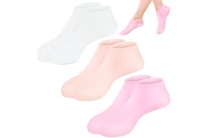 NEWOFVIEW 3 Paar Silikonsocken,Fuß Spa Pediküre Socken, Rutschfeste Aloe Socken für Trockene, Rissige Füße für Frauen Mädchen Fuß, Spa, Pediküre, Size 37-41