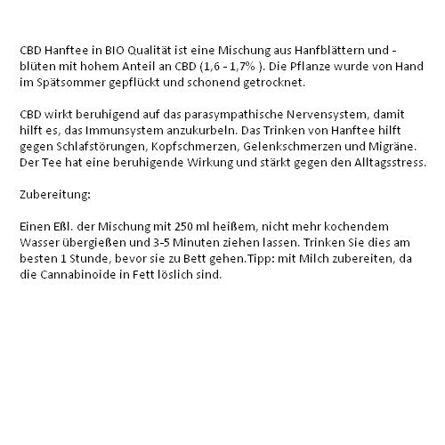 Kräutertee Hanftee – Teebeutel, 30 g, Stress, Kopfschmerzen, Schlafstörungen - 2