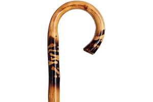 SEGORBINA DE BASTONES Bastone in legno castano decorato - 1 pezzo curvo (508) finitura vernice lucida